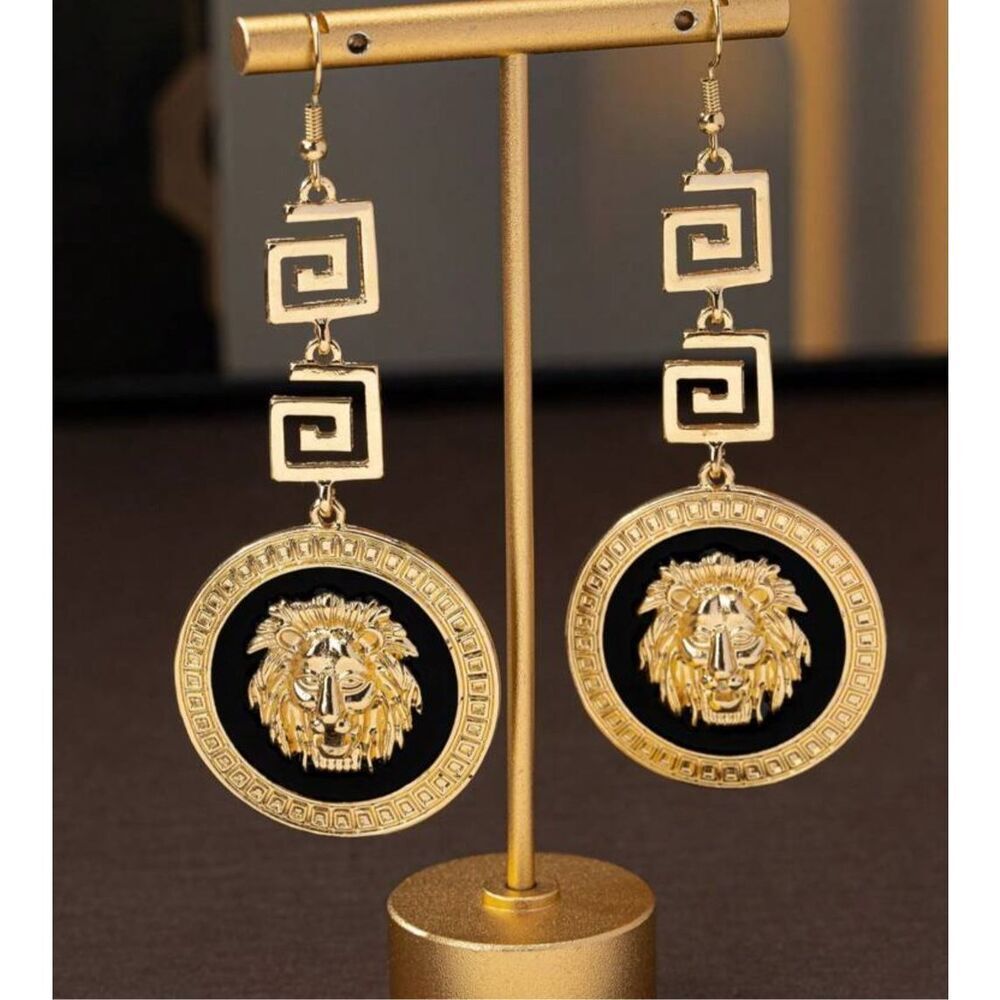 Greek Lion Dangle Earrings